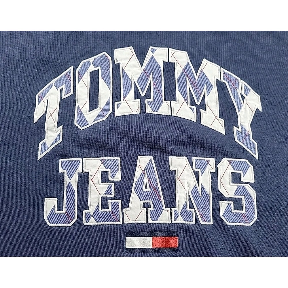 Vintage Tommy Hilfiger Jeans Women's Sweatshirt - Spell Out, 90s - Size Small